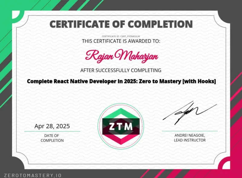 Complete React Native Developer