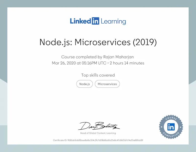 Node.js: Microservices (2019)